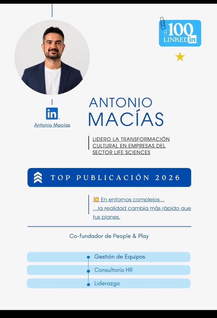Antonio Macías profile card in the LinkedIn Top 100 HR Guide